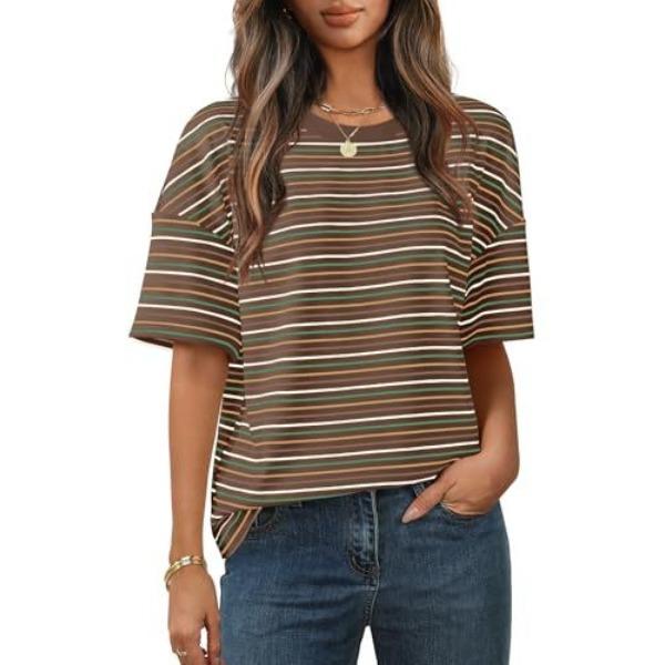 Fun Stripe Style 3D Printed Short Sleeved T-shirt Fashionable Comfortable Soft Breathable Large Loose Summer T-shirt