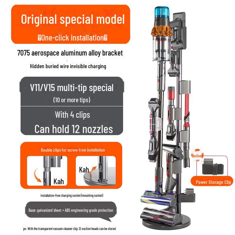 Dyson Vacuum Cleaner Storage Rack: Punch-Free Bracket for V7, V8, V10, V11, V12, 15G, G5 Models