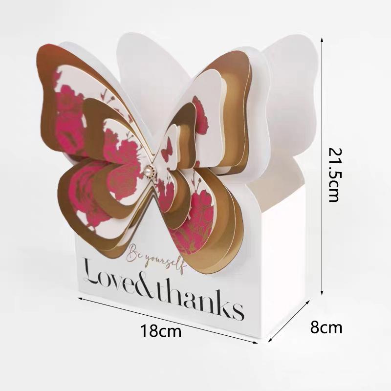 

Креативная коробка для цветов в виде бабочки, портативный бумажный удобный подарочный пакет, изысканная подарочная коробка на День святого Валентина, свадьбу, вечеринку, пакеты для упаковки цветов