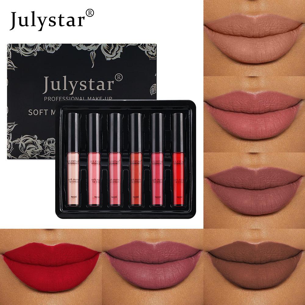 Velvet Water Mist Six Lip Glaze Set Matte Non-fading Non-stick Cup Liquid Lipstick