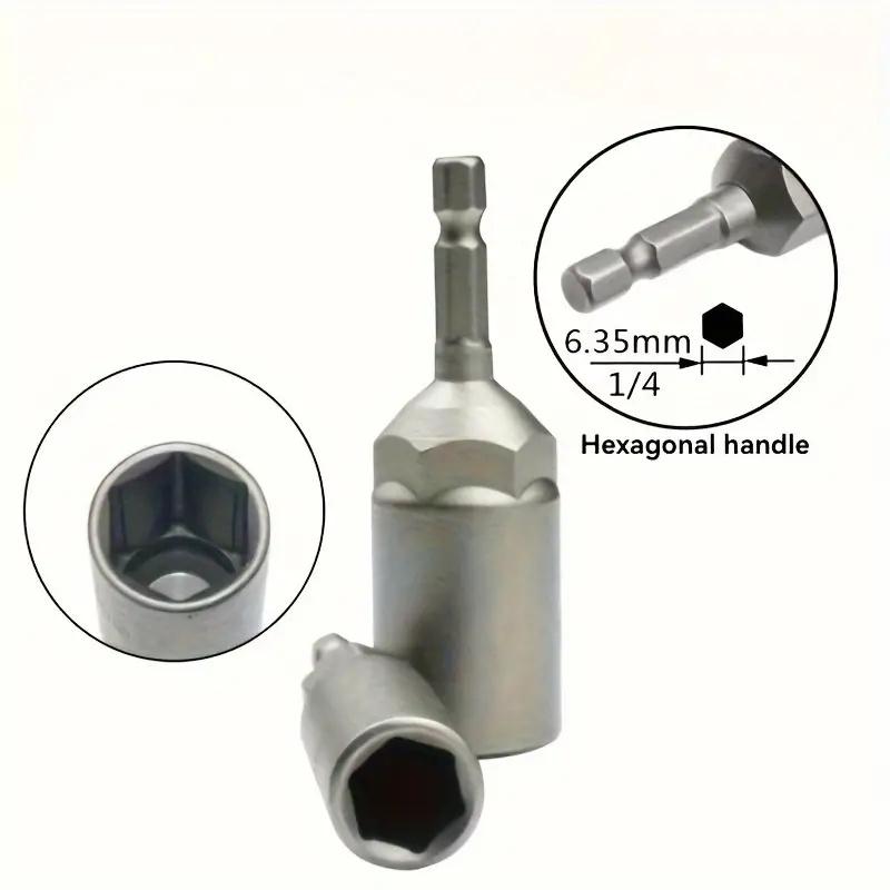 1/4" Hex Shank Nut Drivers Set 5.5mm-19mm Socket Adapter Tool Kit Nut Driver 80mm Deepen And Lengthen Wrench Repair Tools