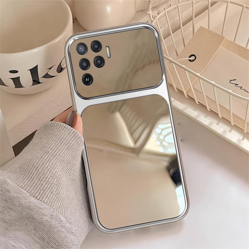 Case for OPPO Reno5 Lite,A94 4G Trending Big Window Cover Mirror Phone Casing