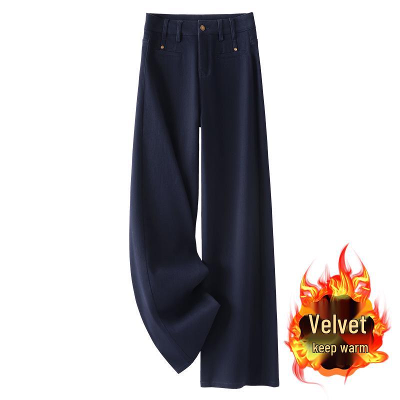 

Ankola Women s 2024 Red Fleece-Lined Narrow and Wide-Leg Jeans for Autumn/Winter 2XL