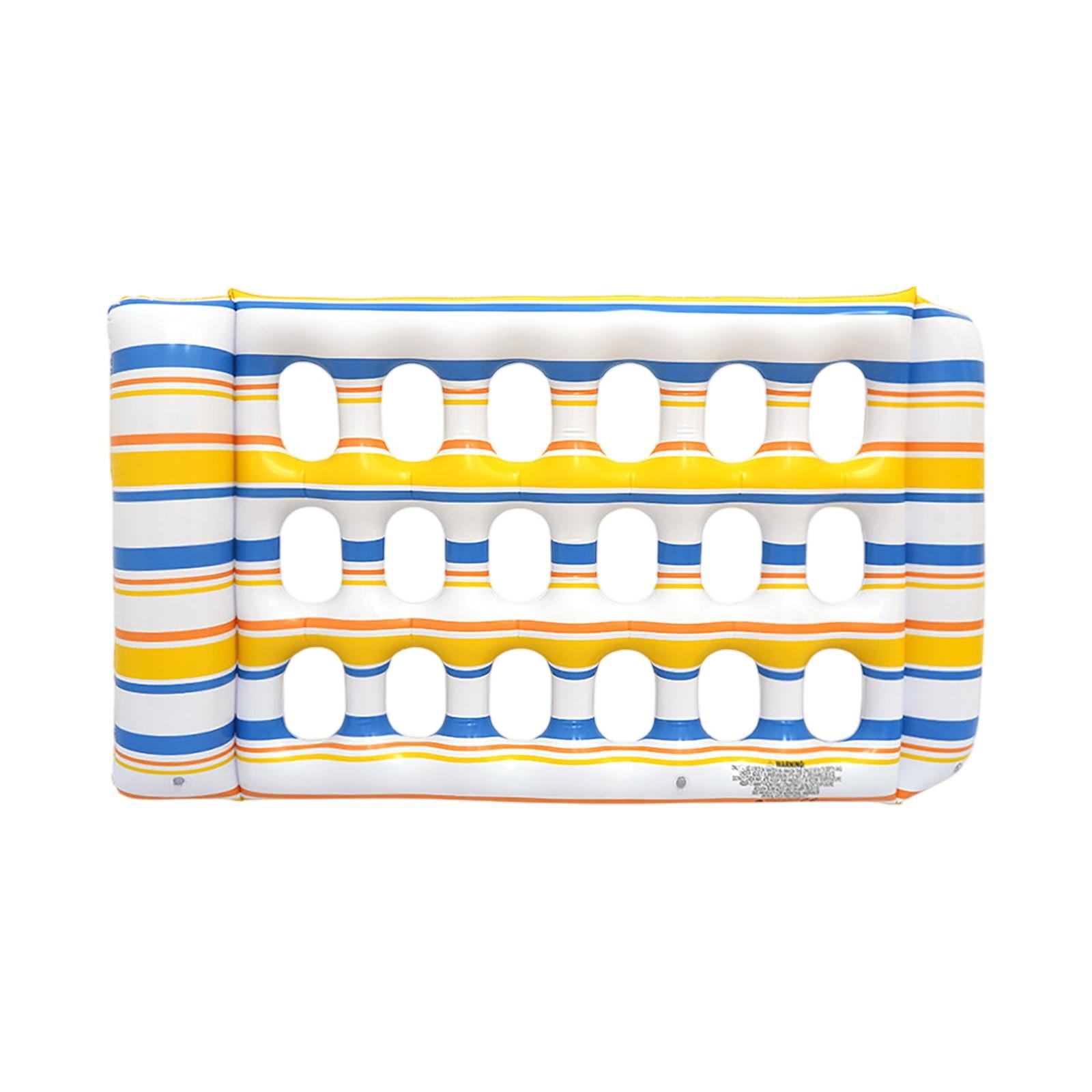 

Надувной бассейн для отдыха на воде, плавающий для взрослых, утолщенный, кровать для вечеринки на воде, цветной, полосатый, плавающий One Size жёлтый