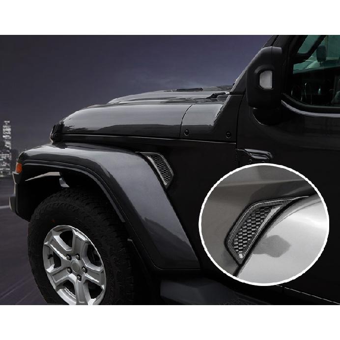 For Jeep Wrangler JL 18-2024 Carbon Fiber Side Fender Air Wing Vent Cover Trim