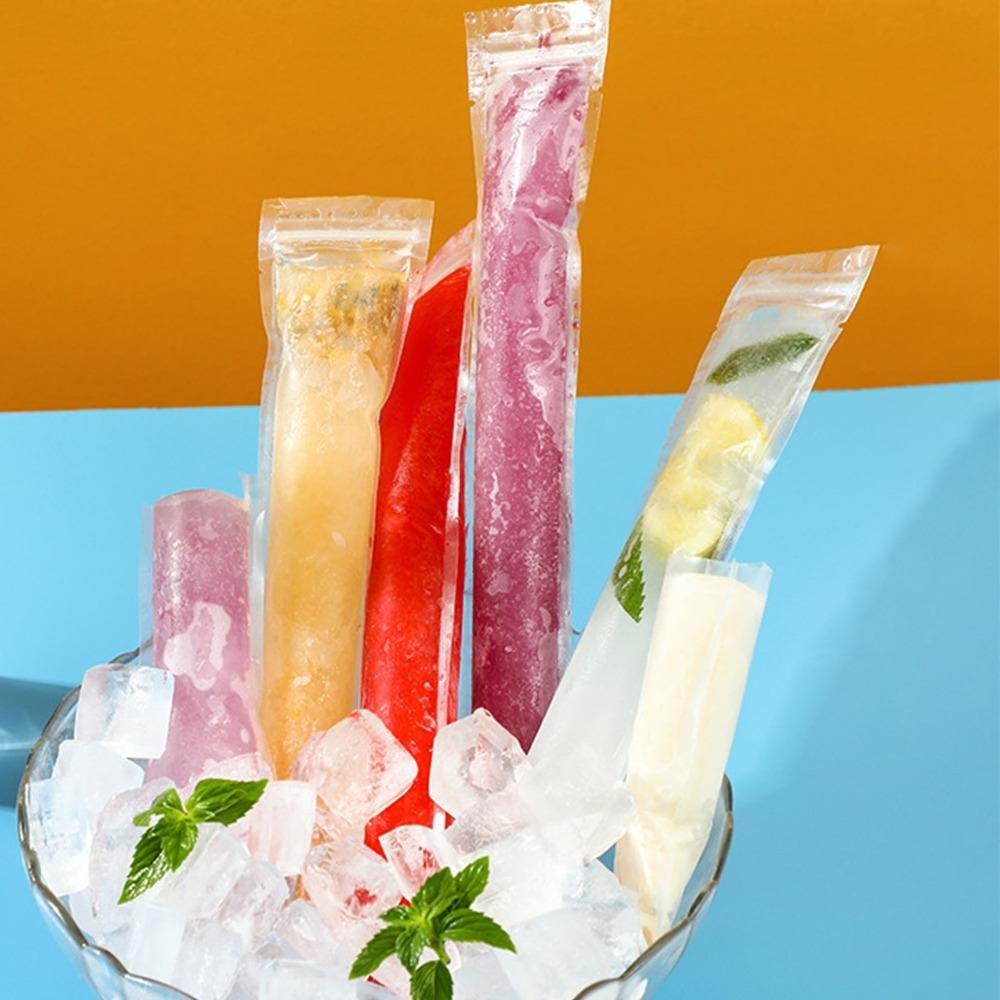 100pcs Zip Seals Popsicle Mold Bags Disposable Ice Lolly Bags Disposable Ice Popsicle  Home