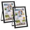 Golden State Art, Black 4x6 Frame for 3x5 Photo - Floating Frame for 3 X 5 or Smaller Photos - Metal Frame and Real Glas