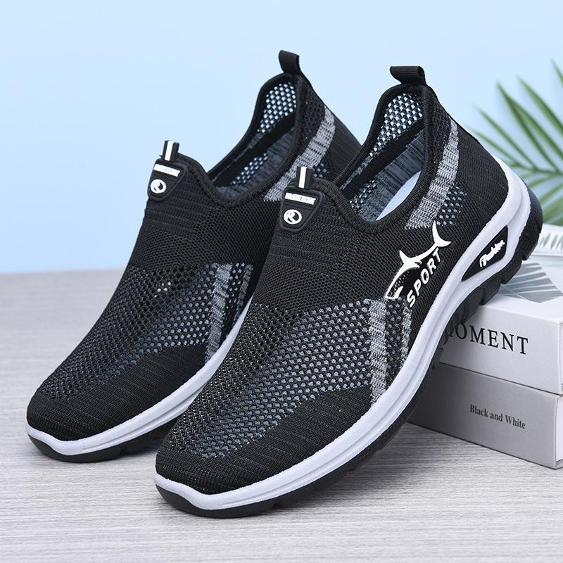 

TEMU large size mesh men s shoes shark breathable hollow one-pedal platform men s shoes light and comfortable dad shoes 39