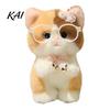 Cute Bag Decoration Plush Kitten Pendant with Glasses And Tie, Soft Stuffed Animal Cartoon Key Holder Keychain for Backpacks Keys, Decorative Hanging