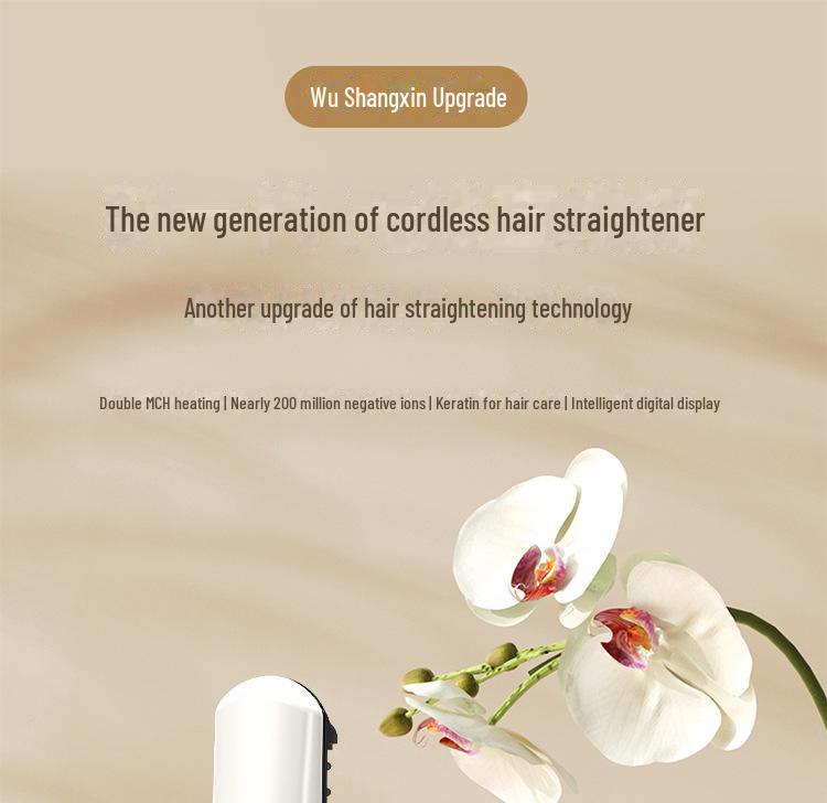 2024 Wireless Anti-Scalding Type-C Hair Straightener with Negative Ions