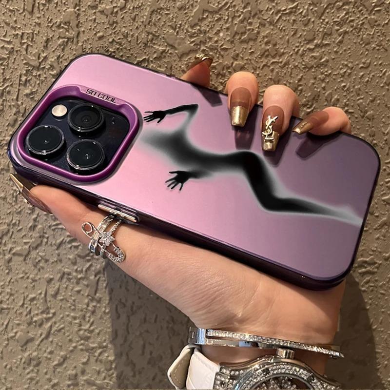 Sexy Phantom Style Phone Case for iPhone 16 15 14 13 12 11 Pro Max XS X XR 8 7 Plus  Plating Matte Shockproof Back Cover