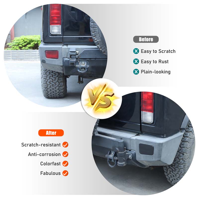 For Hummer H2 2003 2004 2005 2006 2007 2008 2009 ABS Black Car Rear Fog Lamp Cover Sticker Car Exterior Accessories