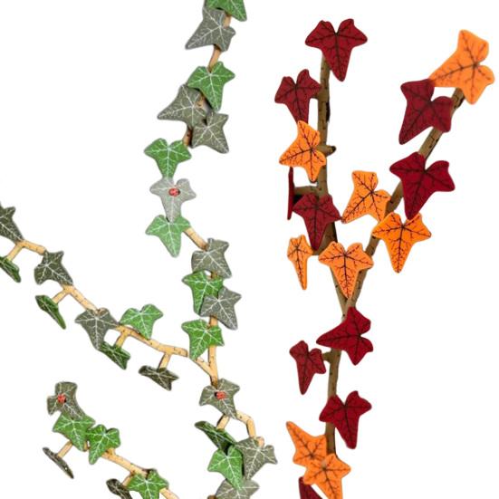 Břečťanové rostliny Samolepky na lednici Realistický design 3D Magnetické břečťanové listy Samolepky na lednici Flexibilní stonky Botanická dekorace