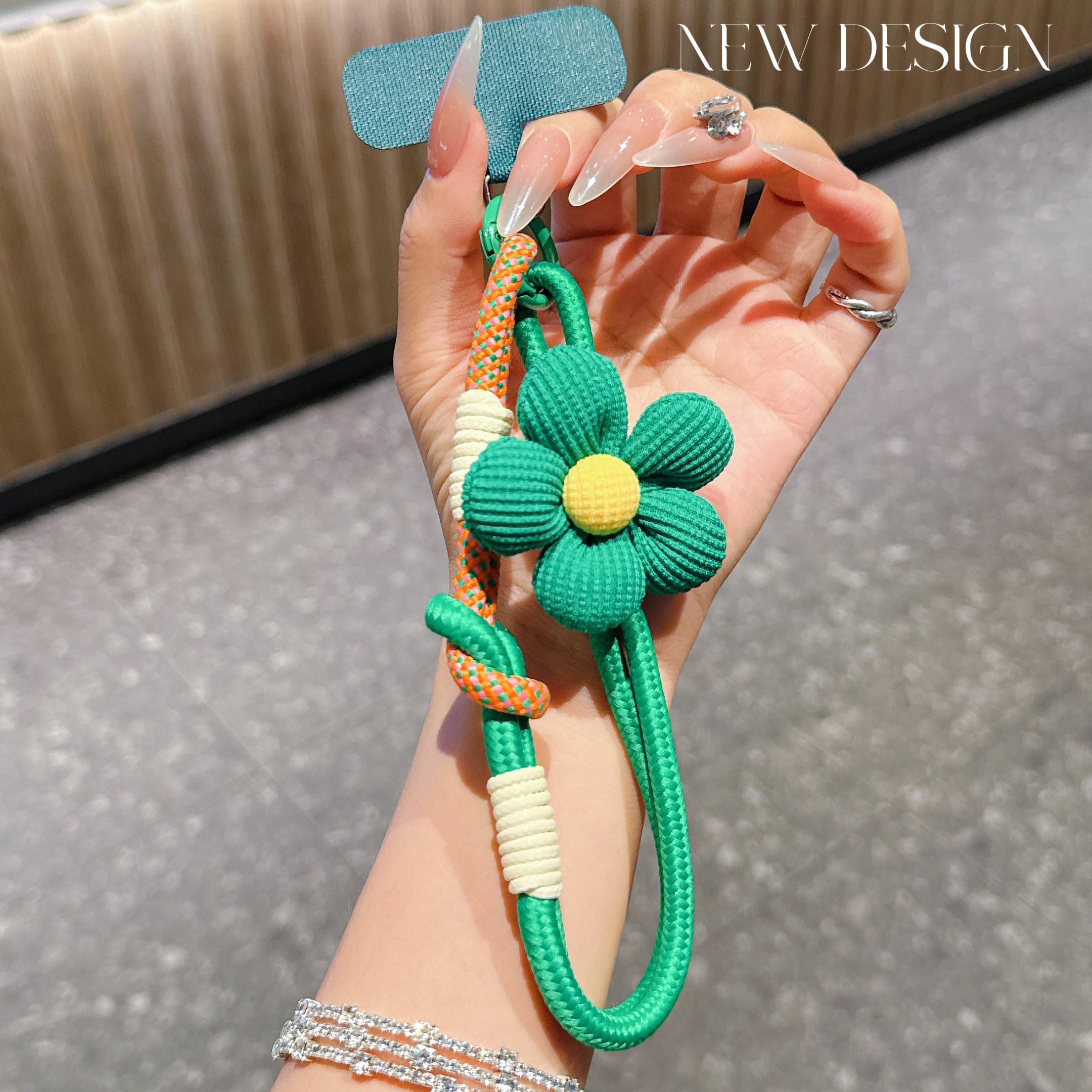 Fashionable Flower Mobile Phone Universal Lanyard, Wrist Short Lanyard, Multi-Functional Wrist Lanyard, Anti-Loss Ppendant Polyester / Nylon