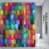 1pc Bathroom Shower Curtain, Metaverse Concept Salon, Tech Day Shower Curtain, Includes 12 Hooks, 180x180cm Bathroom Curtain H