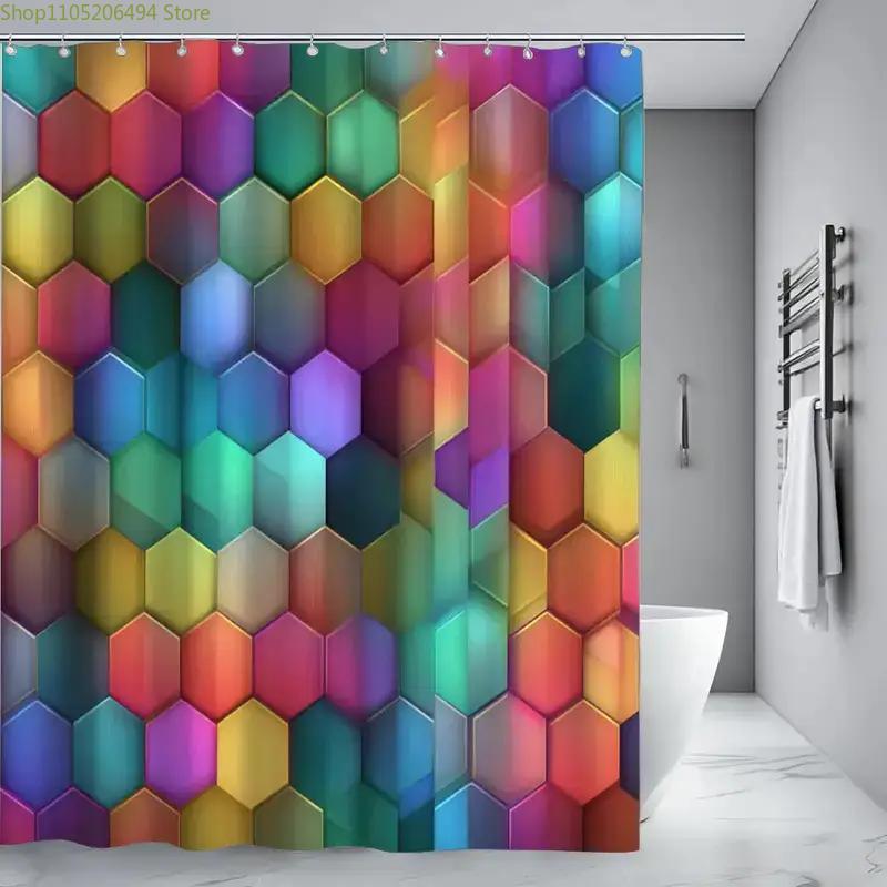 1pc Bathroom Shower Curtain, Metaverse Concept Salon, Tech Day Shower Curtain, Includes 12 Hooks, 180x180cm Bathroom Curtain H