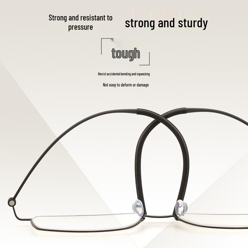 Linde Half-Titanium Screwless Glasses for Nearsighted Men – Super Light, Thin-Rimmed Frames (Model 5509)