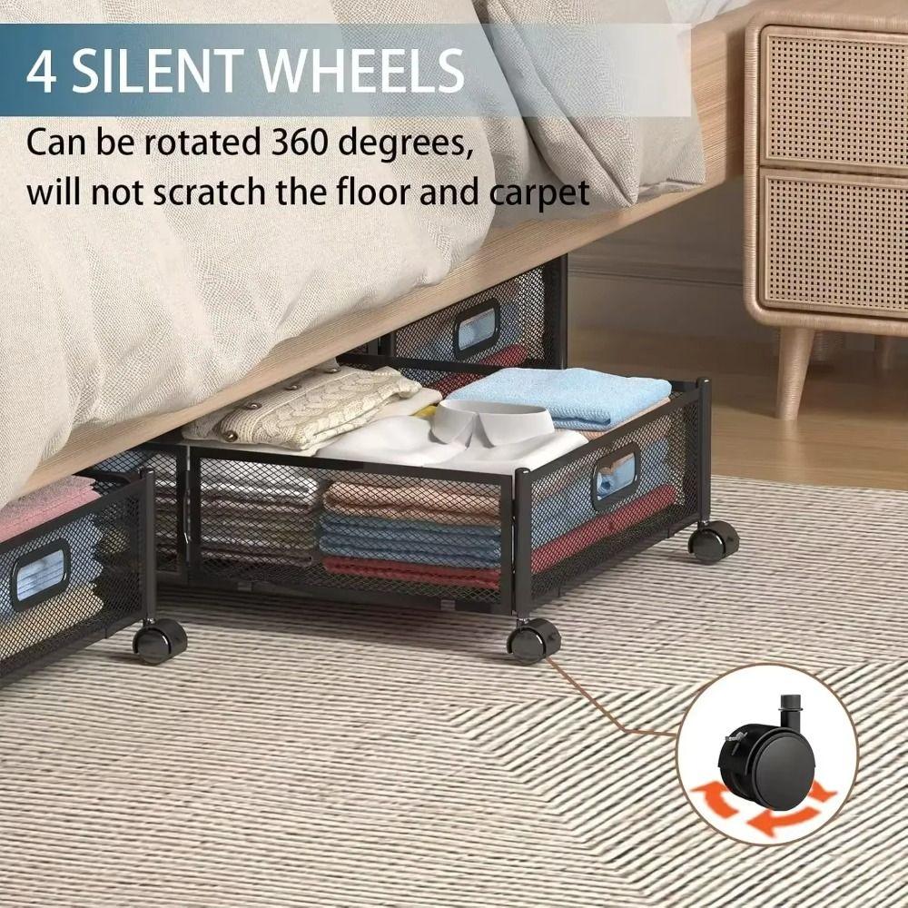 with Wheels Under Bed Storage Containers Large Capacity Shoe Organizer Drawer  Bedroom