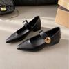 Gentle Mary Jane shoes children spring and autumn new pointed head with skirt brown low heel single shoes trendy girl