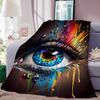 Flannel Colorful Eye Pattern Blanket 3D Printing,Soft Fleece Throw Blanket for Sofa Bed Travel Camping,Office Couch Chair Bed