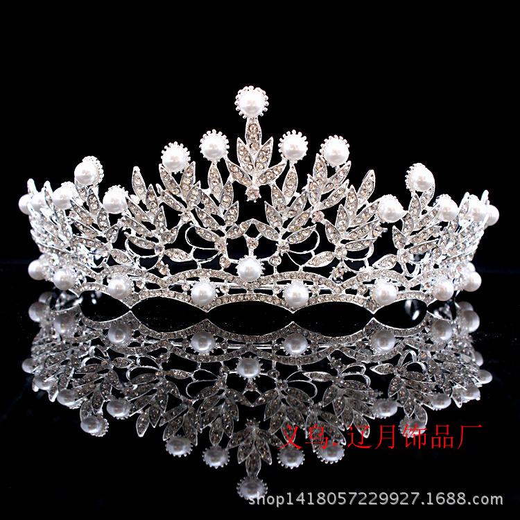 

Популярная корейская жемчужная свадебная корона, высококачественный супер яркий горный хрусталь, свадебный головной убор, узел, свадебное платье, аксессуары, ювелирные изделия, корона
