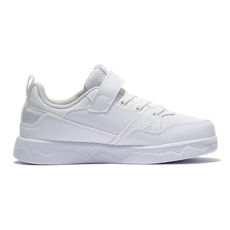 LiNing Youth Casual Comfortable Non-Slip Shock Absorbing Wear-Resistant Low-Top Skate Shoes Kids Sneakers White YKCS032-3