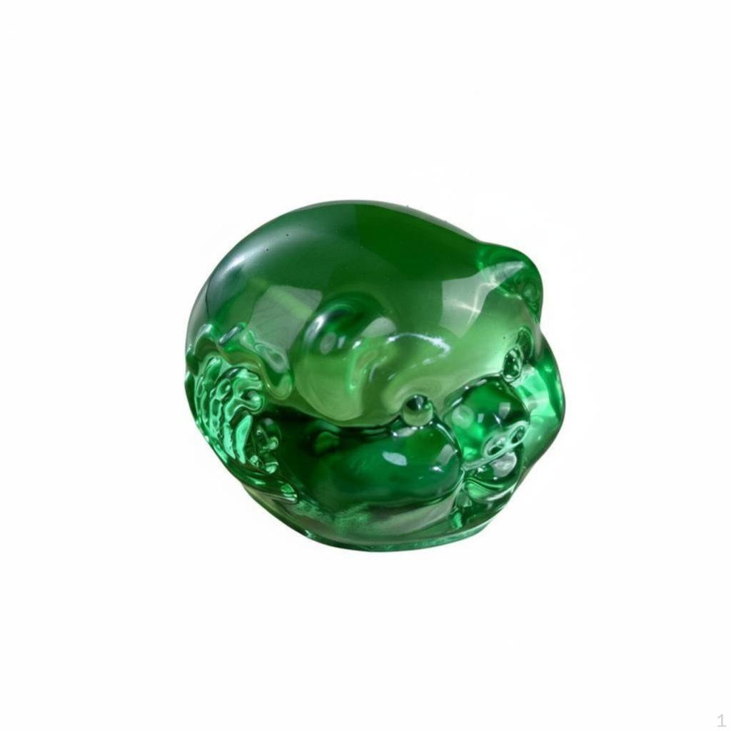 Crystal Pig Figurine, Zodiac Decor, Glass Craft, Living Room Gift 9cm Yellow