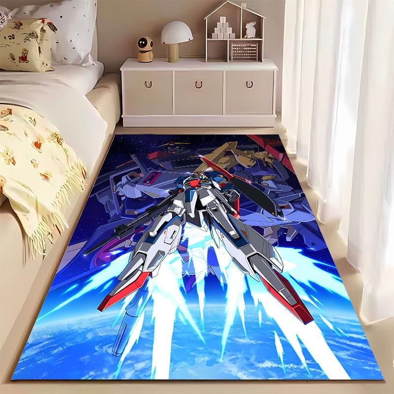 Robot Battle Scene in Space suitable as a non-slip mat for the living room or bedroom sofa