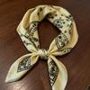 Y2K Small Square Scarf Geometric Shape Leopard Print Silk Scarf Elegant Satin Hijab  Beach