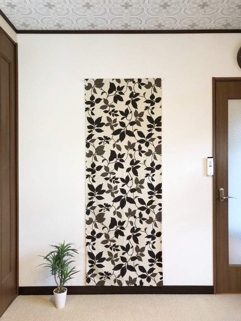 Panel Long Room Privacy Noren Improves Heating and Cooling Stylish Wall Hanging Nordic Leaf Pattern x 195 Curtain, Screen, Divider, Partition, Screen,
