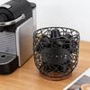 Coffee Pod Holder   Large Capacity Coffee Capsule Storage Basket with Wooden Base for Kitchen Counter   Desktop