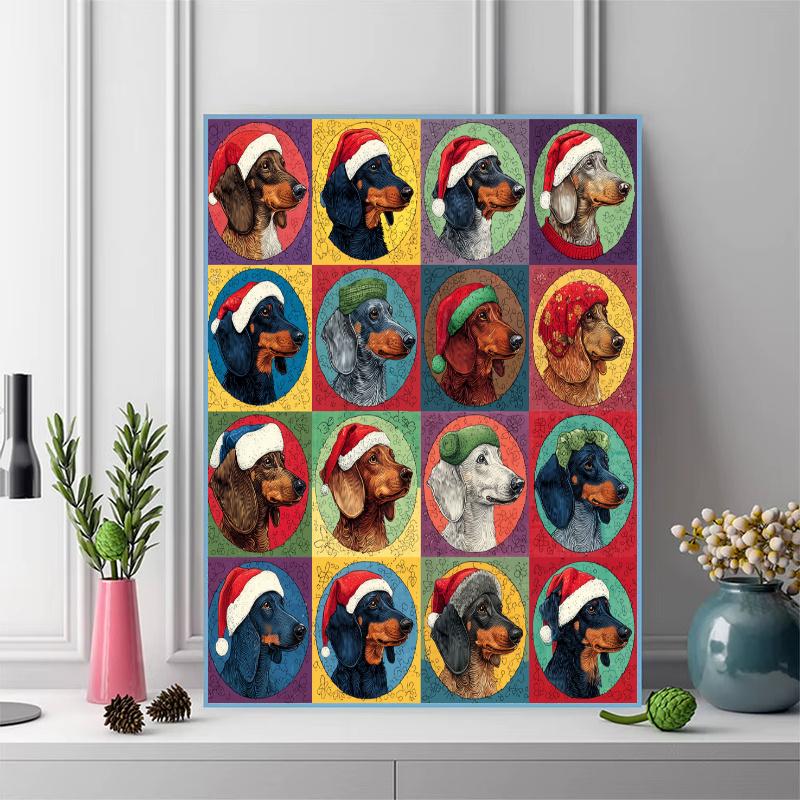 Colorful Dachshund Pattern 3pcs 100% Round Full Drill 5D DIY Diamond Painting Embroidery Cross Stitch Rhinestone Décor