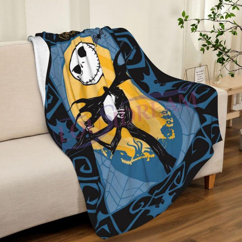 Skull Lover Series Blanket 3D Print Fashion Halloween Lover Flannel Sofa Blanket Blanket Unique Skull Christmas Throw Blanket