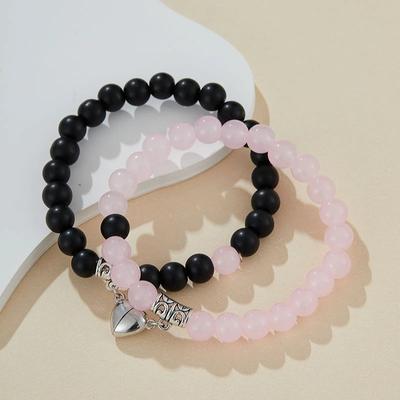 New Fashion Trend Love Heart Magnetic Bracelet 2 Pieces / Set of Men and Women Couples Personalized Party Accessories Gift