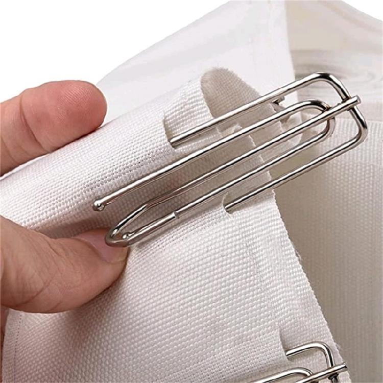 6 Meter Pleat Tape Curtain Heading Tape with 15Pcs 4 Prongs Curtain Pleat Hooks Clips Set Curtain Replacement Accessorie
