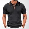 Camisas Polo de Punto para Hombre Manga Corta Camisa de Punto Acanalado Verano Ligero Casual Camisas de Golf Camisas Polo de Punto Camisetas de Punto Texturizadas para Hombre