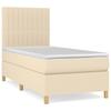 Box Spring Bed with Mattress Cream 90 x 200 cm Fabric