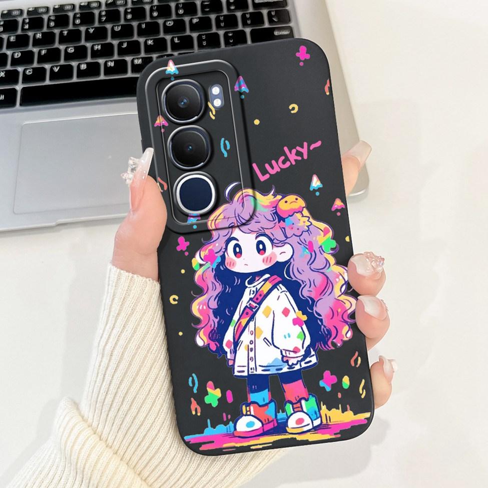 For Vivo Y19 1915 Case Y19S V2419 Luxury Fashion Cute Cartoon Girl Shockproof Silicone Back Cover For Vivo Y19s Phone Case Funda