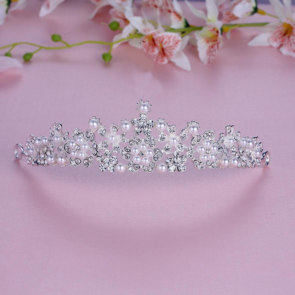 Bridal Alloy Rhinestone Pearl Crown & Headdress Wedding Jewelry