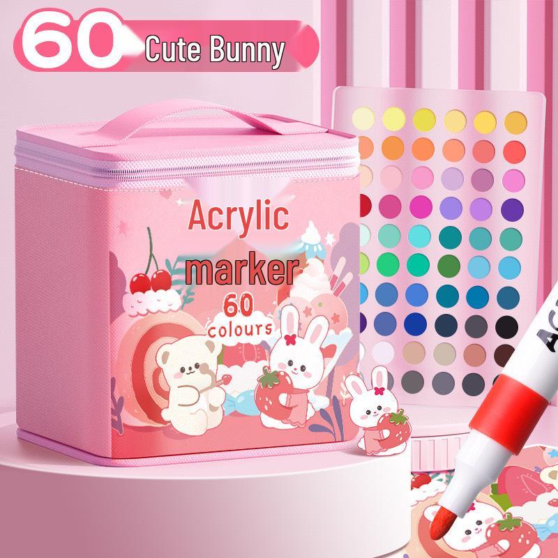 Children's Waterproof Acrylic Marker Pen - Fine Tip, Washable, Ideal for DIY Art and Drawing.