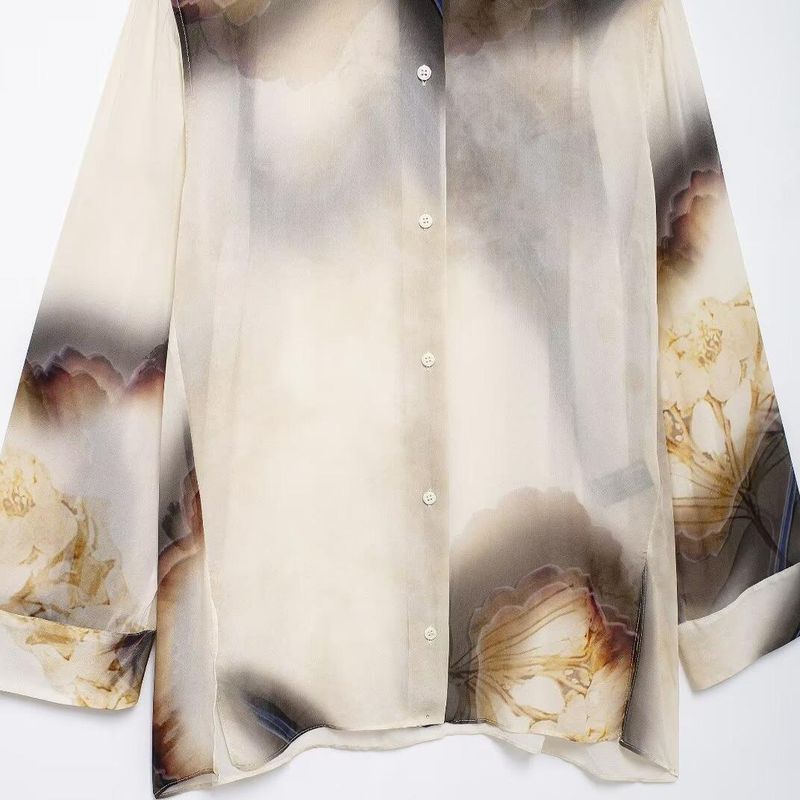 Kaslead New Arrival Women's Fashion Style Stylish Simple and Versatile Print Long Sleeves Shirt 9437093