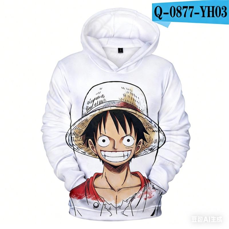 2025 Anime One Piece Monkey D. Luffy Huva Hoodies Tröja Barn Vuxna Långärmad 3D-tryck Hoodies Barn Tröja Pullover