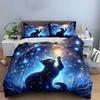 Celestial Cat Night Sky Set Exquisite Three-Piece Bedding Set Gift For Kids And Adults