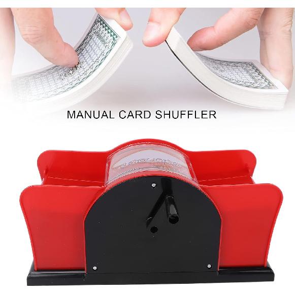 Dioche 1‑2 Deck Manual Card Shuffler for Blackjack, , Poker; Quiet, Easy to Use Manual Card Mixer, Hand Cranked, Casino Equipment Card Shuffling
