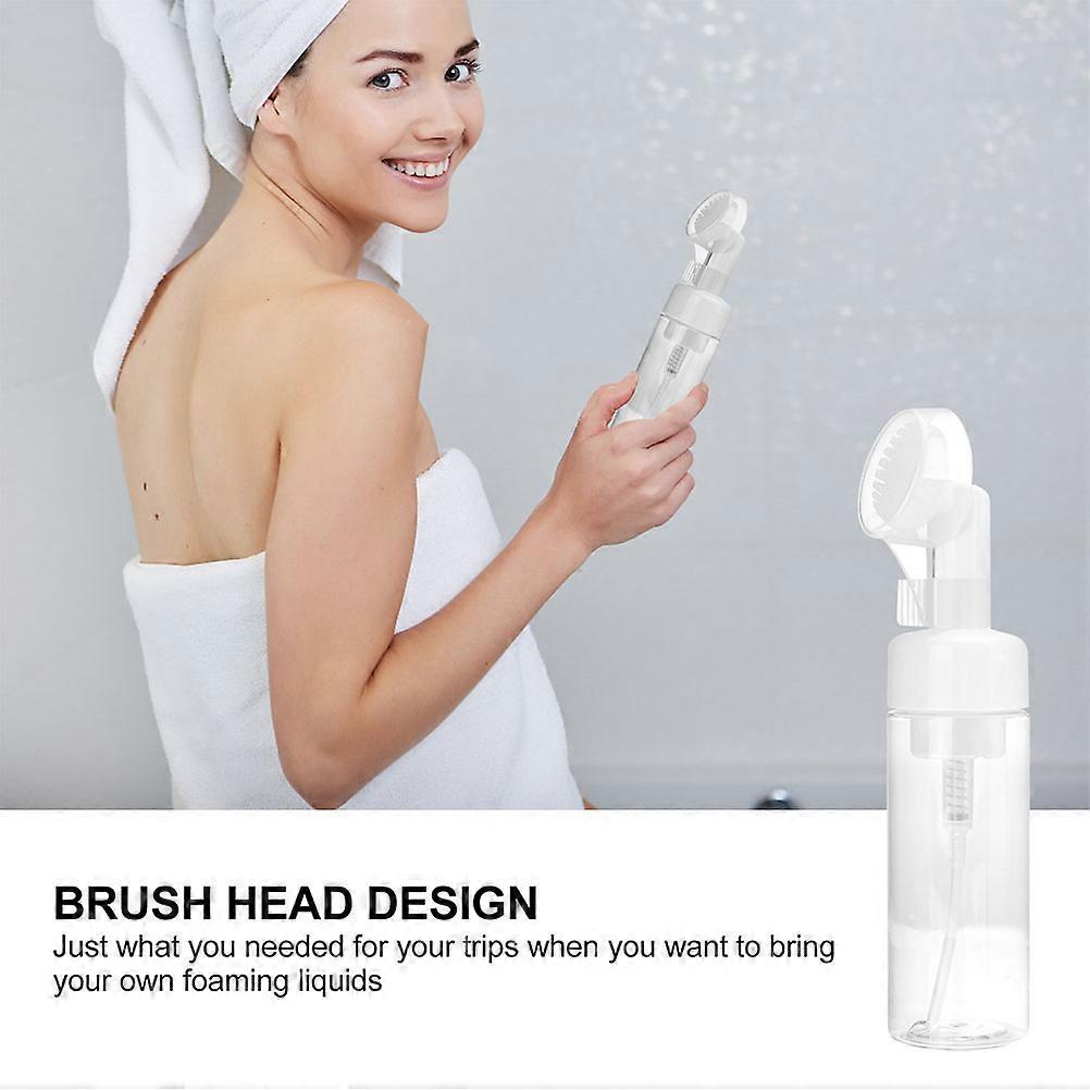 Mousse Foams Bottle Brush Head for Facial Cleanser with 3Pcs Empty Bottles