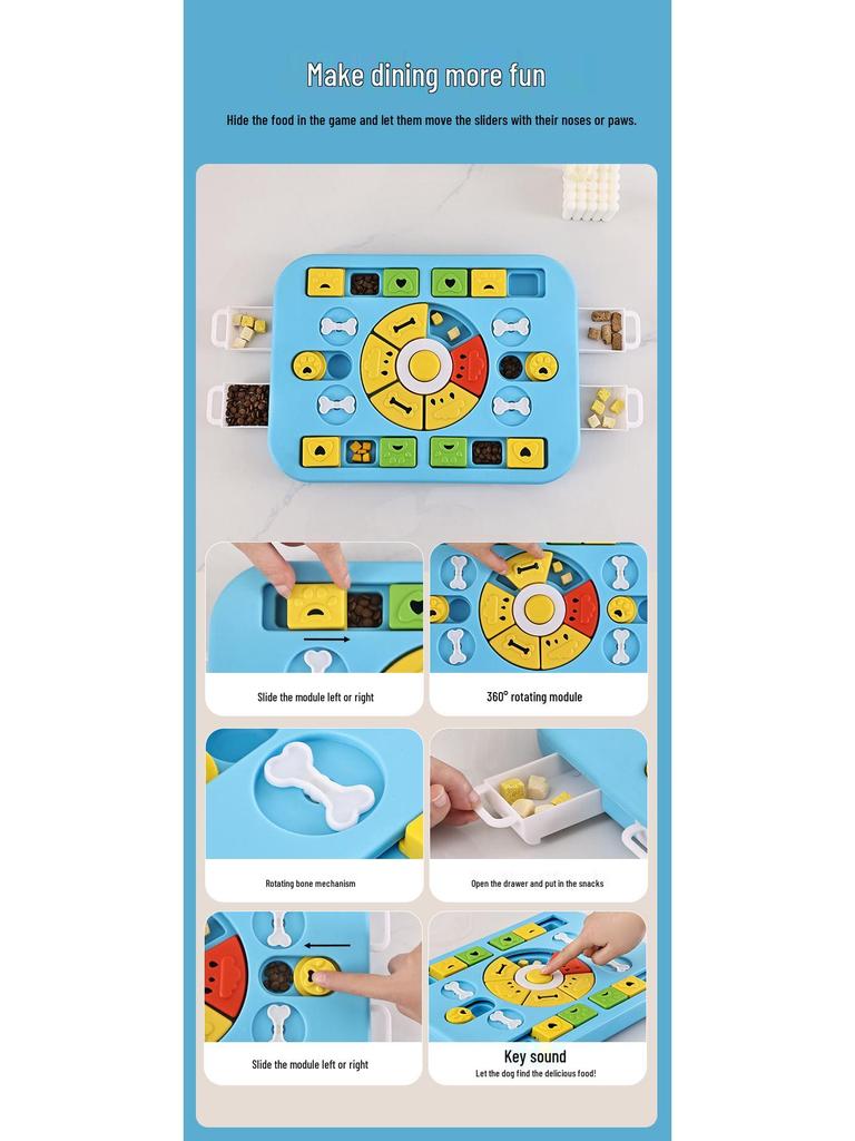 Upgraded Interactive Pet Puzzle Feeder: Square Dog & Cat Toy Bowl