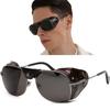 Sunglasses ML0183 Polarized Mirror Square Metal Frame Detachable Leather Strap Fashion