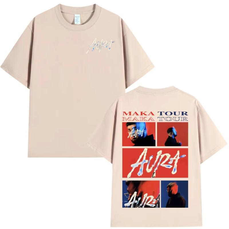 Rapper Maka Aura 2025 Tour Merch T Shirts Unisex Women Fashion Hip Hop Tshirt Summer Casual Cotton Short Sleeve T Shirt Streetwear