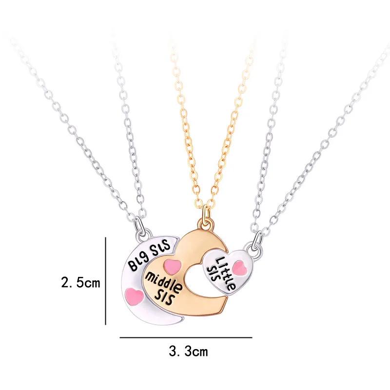 Lovecryst 3 Piezas/set Colgante de Sol Luna Estrella Collar Mejor Amiga Bff Amistad Collar de Pareja Joyería de Moda