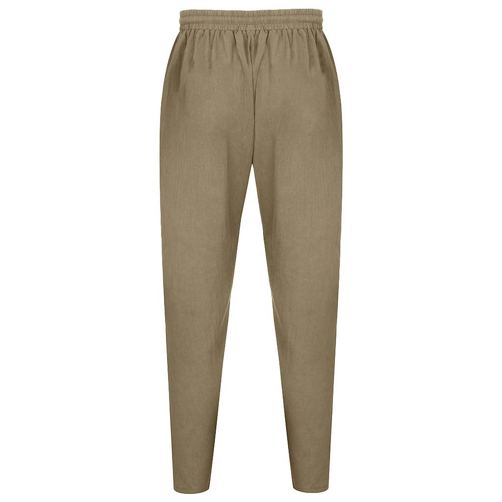 Men's Casual Linen Pants Loose Straight Summer Beach Yoga Pants Breathable Sweatpants